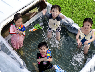 Children enjoying a pool